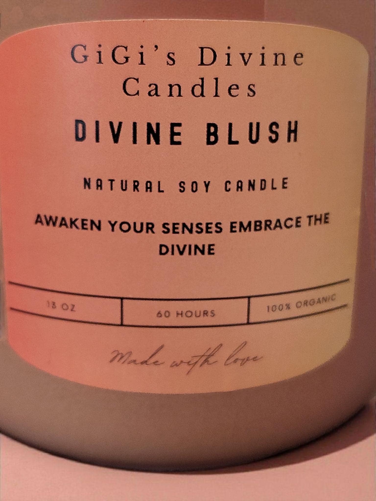 Divine Blush Soy Candle | Rose Pink Ceramic Jar, Cranberry Rose Scent